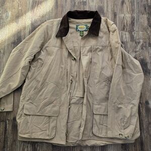 Cabela's Men's Chore Barn Coat Jacket Tan Corduroy Collar 2XLT EUC
